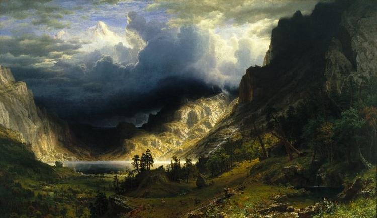 Albert Bierstadt Storm in the Rocky Mountains, Mount Rosalie Sweden oil painting art